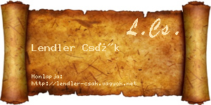 Lendler Csák névjegykártya